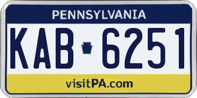 PA license plate KAB6251
