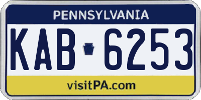 PA license plate KAB6253