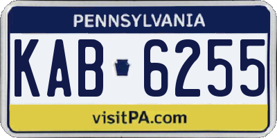 PA license plate KAB6255