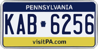 PA license plate KAB6256