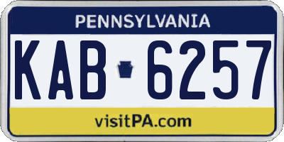 PA license plate KAB6257