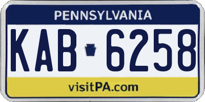 PA license plate KAB6258