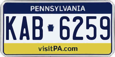 PA license plate KAB6259
