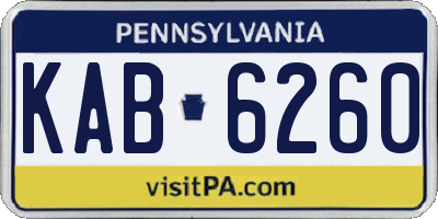 PA license plate KAB6260