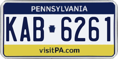 PA license plate KAB6261