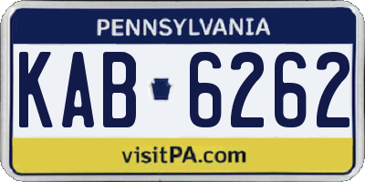 PA license plate KAB6262