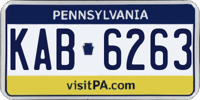 PA license plate KAB6263
