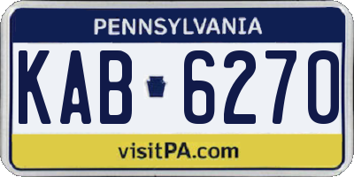 PA license plate KAB6270