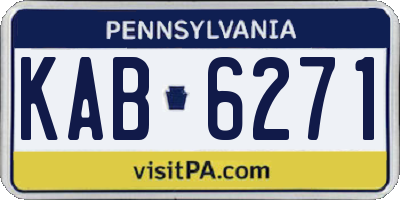 PA license plate KAB6271