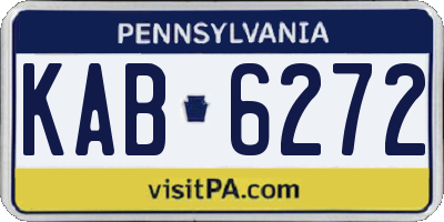 PA license plate KAB6272