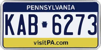 PA license plate KAB6273
