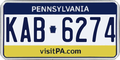 PA license plate KAB6274