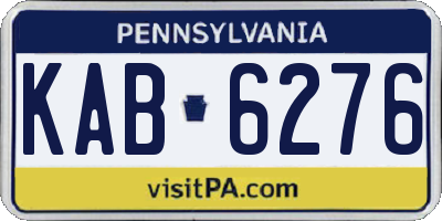 PA license plate KAB6276