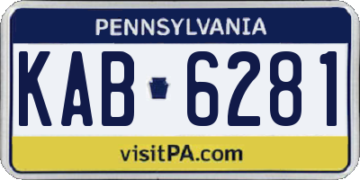 PA license plate KAB6281
