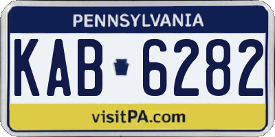 PA license plate KAB6282