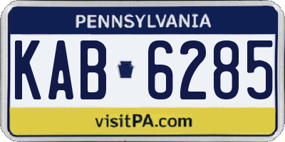 PA license plate KAB6285