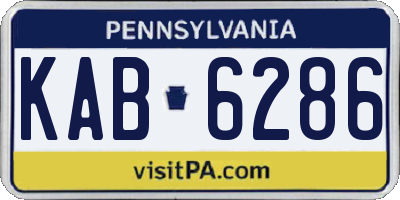 PA license plate KAB6286