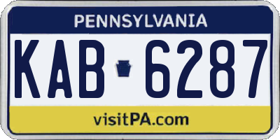 PA license plate KAB6287