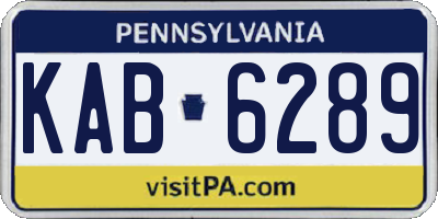 PA license plate KAB6289