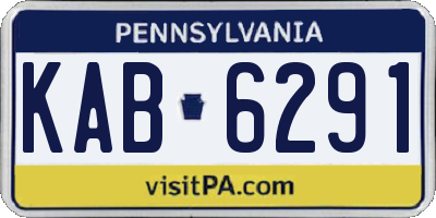 PA license plate KAB6291