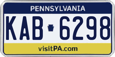 PA license plate KAB6298
