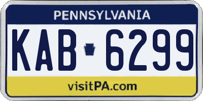 PA license plate KAB6299