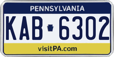 PA license plate KAB6302