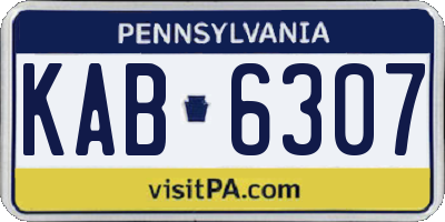 PA license plate KAB6307