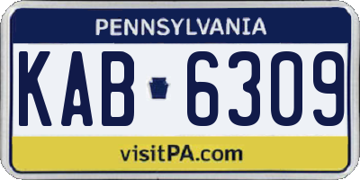PA license plate KAB6309