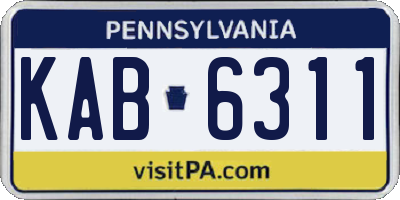 PA license plate KAB6311