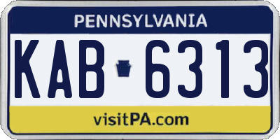 PA license plate KAB6313