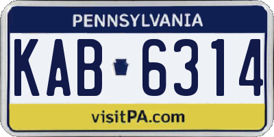 PA license plate KAB6314