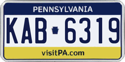 PA license plate KAB6319
