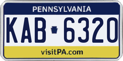 PA license plate KAB6320