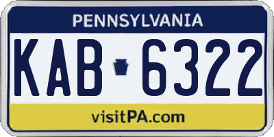 PA license plate KAB6322