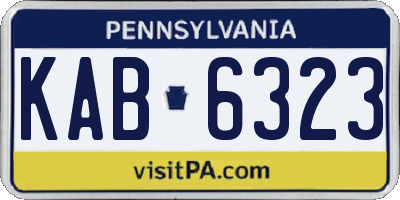 PA license plate KAB6323
