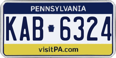 PA license plate KAB6324