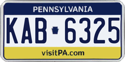 PA license plate KAB6325
