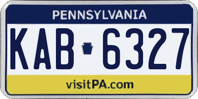 PA license plate KAB6327