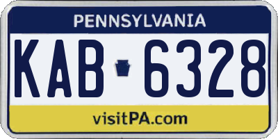 PA license plate KAB6328