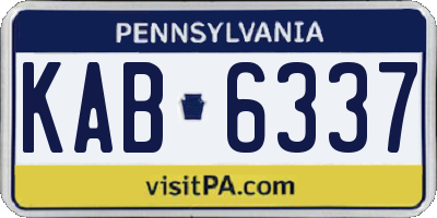 PA license plate KAB6337
