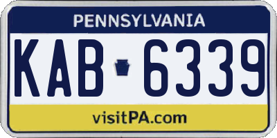 PA license plate KAB6339