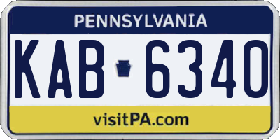 PA license plate KAB6340