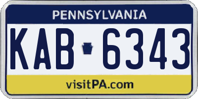PA license plate KAB6343