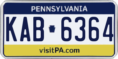 PA license plate KAB6364