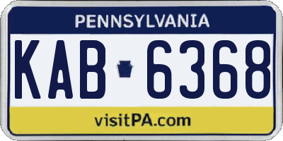 PA license plate KAB6368