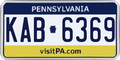 PA license plate KAB6369