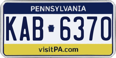 PA license plate KAB6370