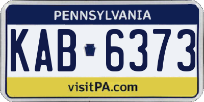 PA license plate KAB6373