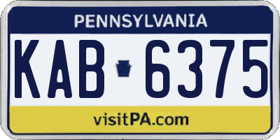 PA license plate KAB6375